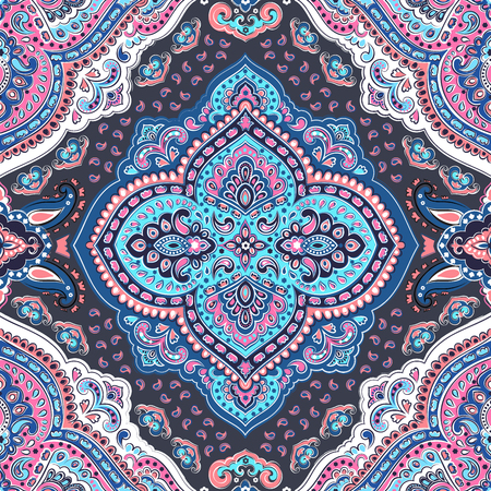 Bohemian Indian Mandala print. Vintage Henna tattoo styleの写真素材
