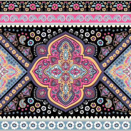 Bohemian Indian Mandala print. Vintage Henna tattoo styleの写真素材