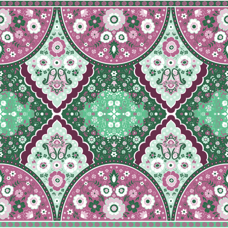 Bohemian Indian Mandala towel print. Vintage Henna tattoo style Indian medallion. Ethnic ornament could be used as shirt print, phone case print, textile, coloring book. Christmas holiday snowflakeのイラスト素材