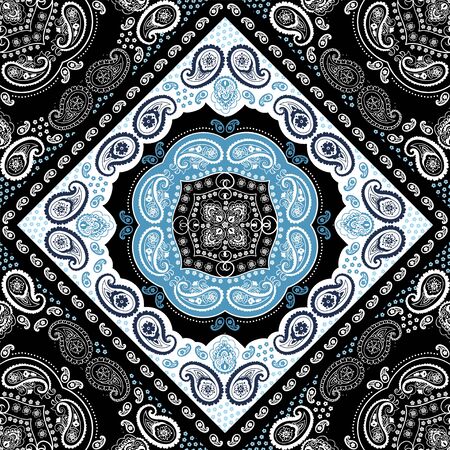 Bohemian Indian Mandala print. Vintage Henna tattoo styleのイラスト素材