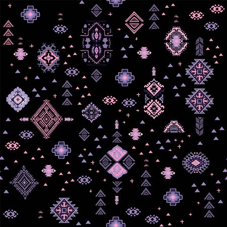 Bohemian Indian paisley towel print. Vintage Henna tattoo style Indian medallion. Ethnic ornament could be used as shirt print, phone case print, textile, coloring book. Christmas holiday snowflakeのイラスト素材