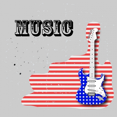 american rock guitarのイラスト素材
