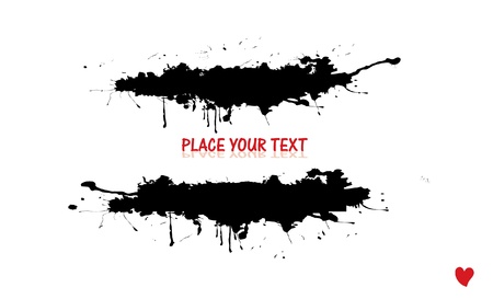 black grunge ink banner with place for textのイラスト素材