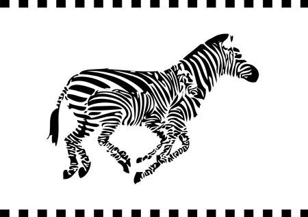running zebrasのイラスト素材