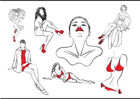 woman setのイラスト素材