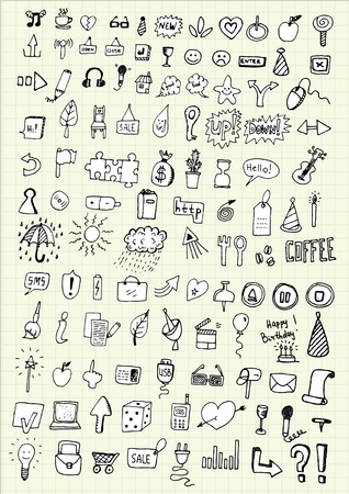 hand drawing iconsのイラスト素材