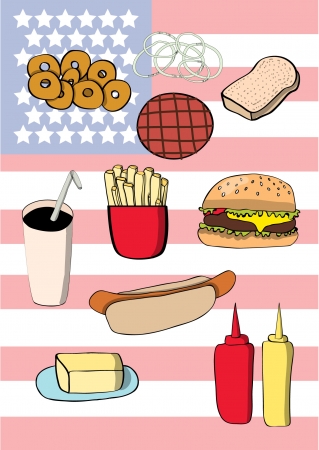 American fast foodのイラスト素材