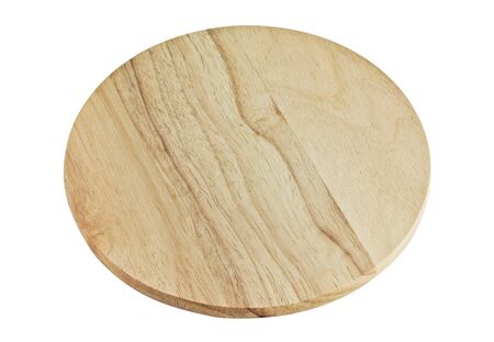 Round Wooden Board isolated on a white backgroundの写真素材