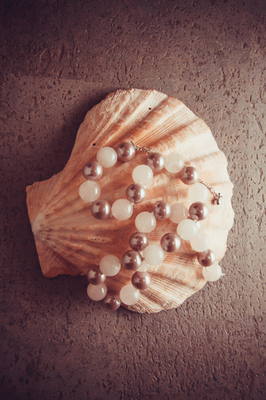 conceptual photo of pearl shell, dentistry teeth healingの写真素材