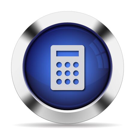 Blue glossy steel calc buttonのイラスト素材