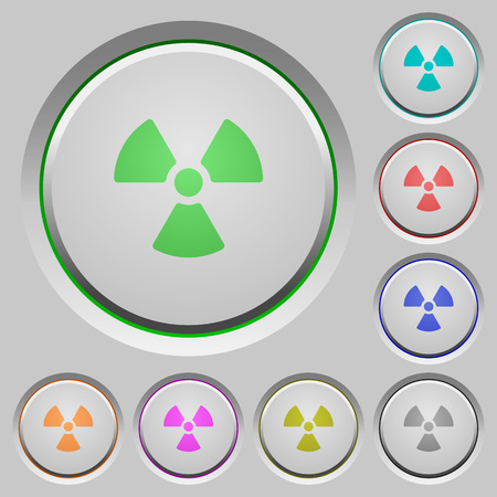 Set of color radiation sunk push buttons.のイラスト素材