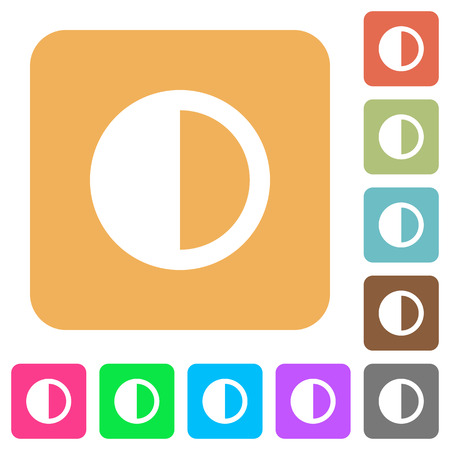 Contrast control flat icons on rounded square vivid color backgrounds.のイラスト素材