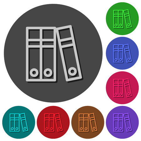 Document folders icons with shadows on color round backgrounds for material designのイラスト素材