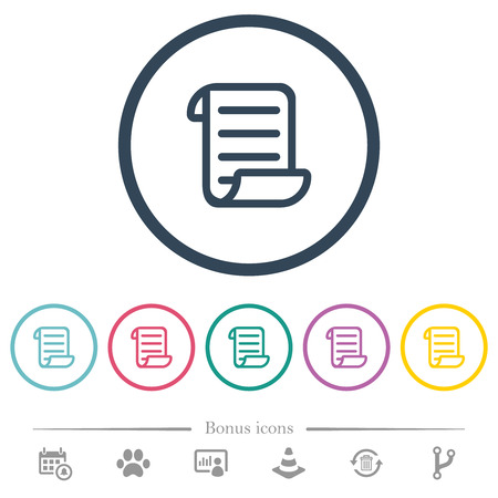 Script code flat color icons in round outlines. 6 bonus icons included.のイラスト素材