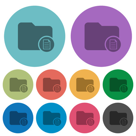 Directory properties darker flat icons on color round backgroundのイラスト素材