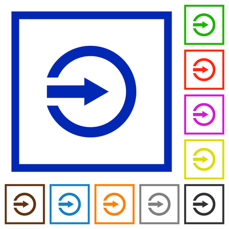 Import flat color icons in square frames on white backgroundのイラスト素材