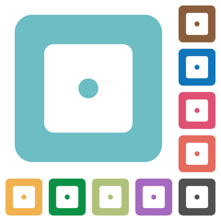 Dice one white flat icons on color rounded square backgroundsのイラスト素材