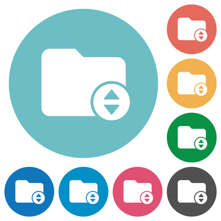 Change directory flat white icons on round color backgroundsのイラスト素材