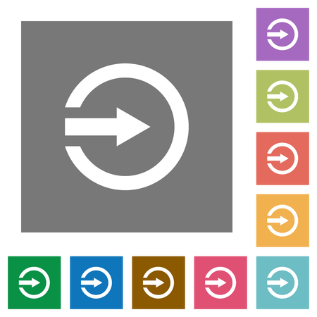 Import flat icons on simple color square backgroundsのイラスト素材