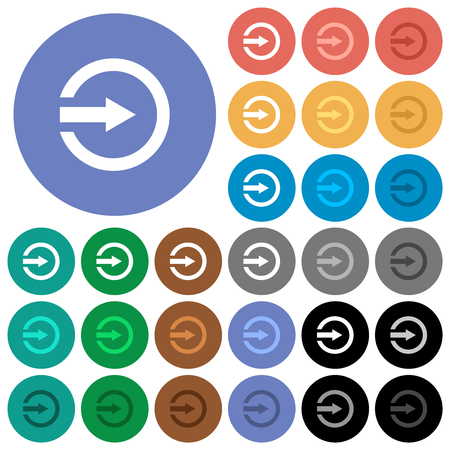 Import multi colored flat icons on round backgrounds. Included white, light and dark icon variations for hover and active status effects, and bonus shades.のイラスト素材