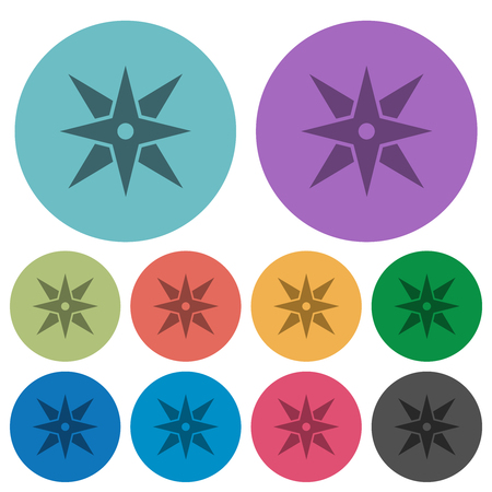 Compass darker flat icons on color round backgroundのイラスト素材