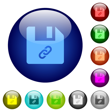 File attachment icons on round color glass buttonsのイラスト素材