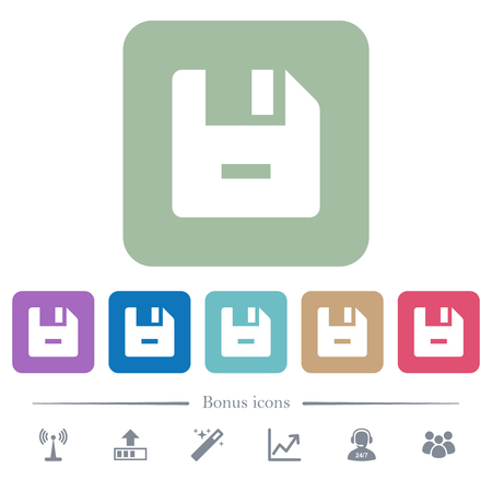 Remove file white flat icons on color rounded square backgrounds. 6 bonus icons includedのイラスト素材