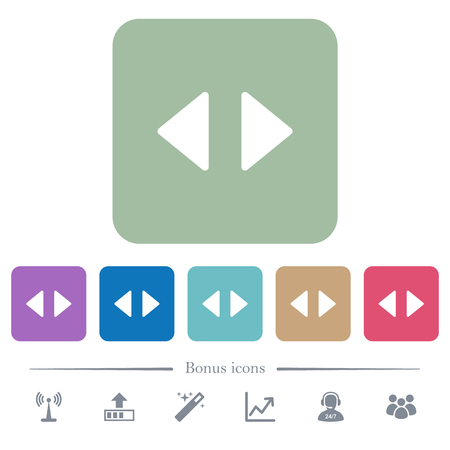 Horizontal control arrows white flat icons on color rounded square backgrounds. 6 bonus icons includedのイラスト素材