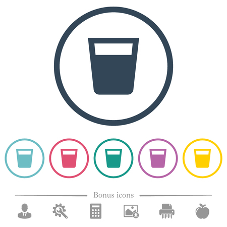 Drink flat color icons in round outlines. 6 bonus icons included.のイラスト素材