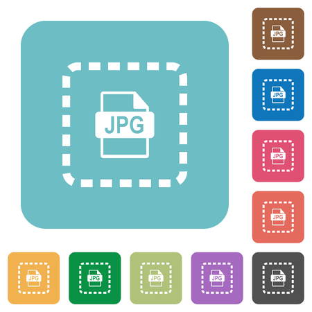Place jpg file white flat icons on color rounded square backgroundsのイラスト素材