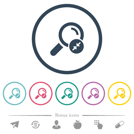 Narrowing search results flat color icons in round outlines. 6 bonus icons included.のイラスト素材