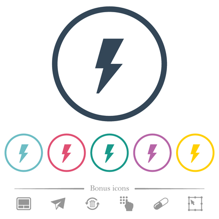 Flash flat color icons in round outlines. 6 bonus icons included.のイラスト素材