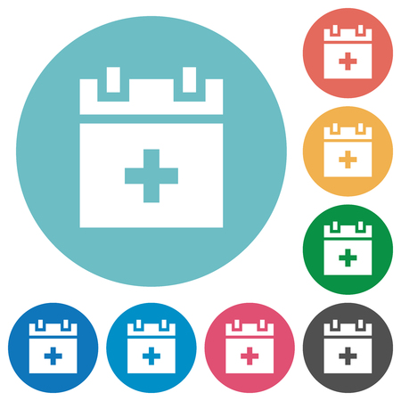 Add new schedule item flat white icons on round color backgroundsのイラスト素材