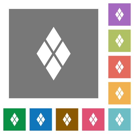 Diamond tile pattern flat icons on simple color square backgroundsのイラスト素材