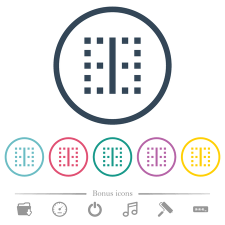 Vertical border flat color icons in round outlines. 6 bonus icons included.のイラスト素材