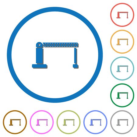 Closed barrier flat color vector icons with shadows in round outlines on white backgroundのイラスト素材