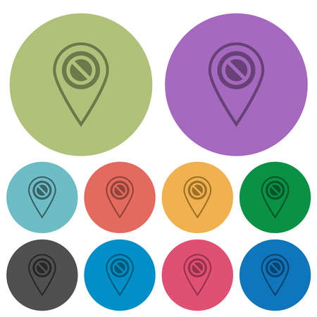 GPS location disabled darker flat icons on color round backgroundのイラスト素材