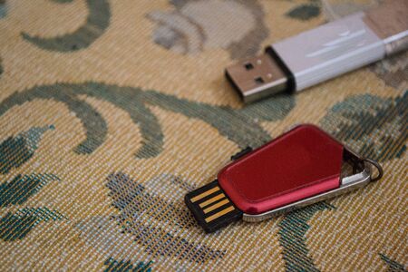 memory card on the coffee table.の写真素材