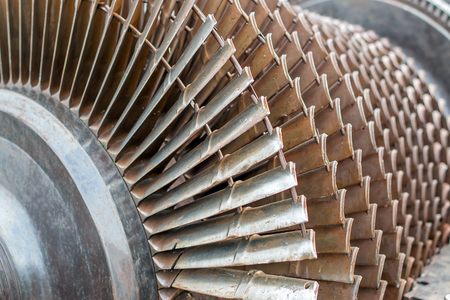turbine rotor with blades and propellers as turboprop and gas turbine engineの写真素材