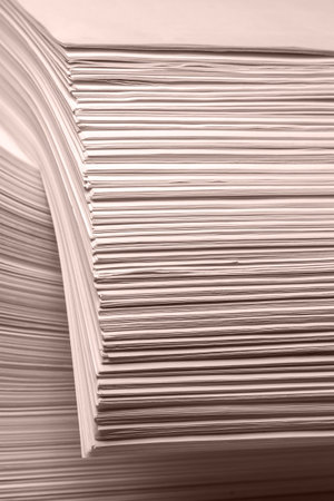 bundles bales of paper documents. stacks packs pile on the desk in the officeの写真素材