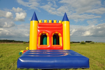 Attraction inflatable slides in nature  Summer の写真素材