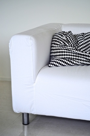 A modern white couchの写真素材