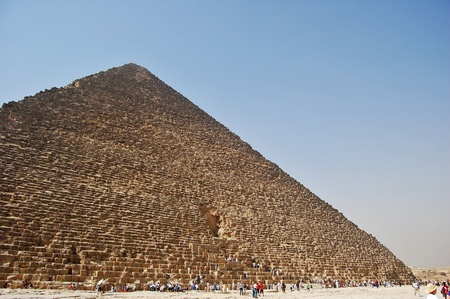 Wide angled view of the Great Pyramid of Giza, Egypt.の写真素材