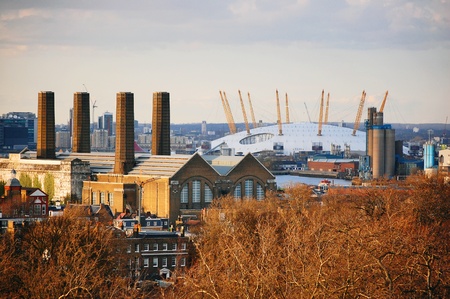 The O2 Arena in London viewed from Greenwich Park.のeditorial素材