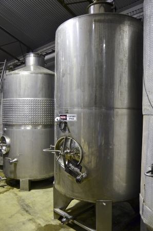 Close up of wine vats at a winery in the Adelaide Hills, South Australia  の写真素材