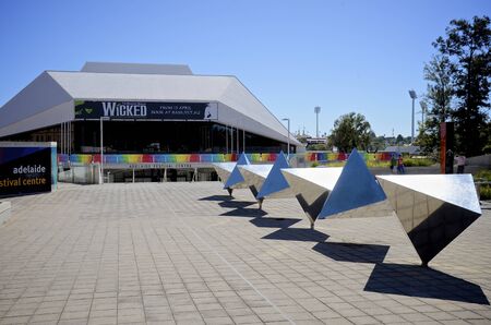ADELAIDE, SOUTH AUSTRALIA - 25 April 2011: Entrance to the Festival Theatre which is the largest proscenium arch theatre in Adelaide, seating close to 2000 people.のeditorial素材