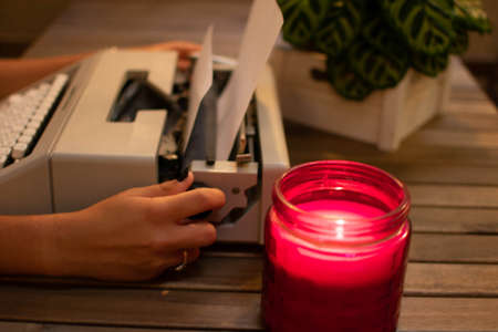 Caucasian teen girl taking a selfie with her smartphone. Vertical. With copy-space.の写真素材