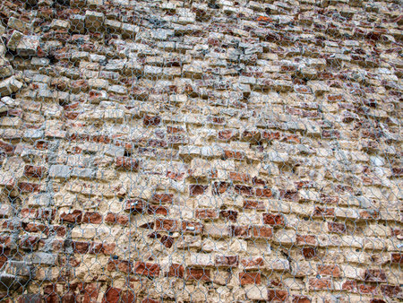 Old brick wall as background or texture. Red brick wall texture.