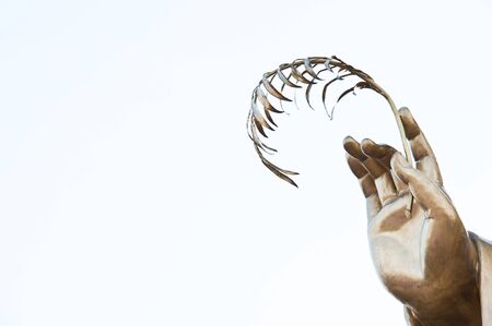 hand of the guan yin buddha statue の写真素材