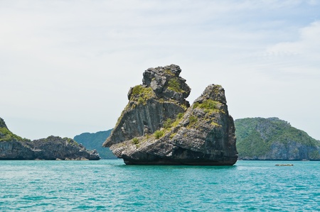 An island look like monkey, Marine National Park the Angthong Islandsの写真素材